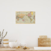 Samengestelde wereld over de projectie van Mercato Poster (Keuken)