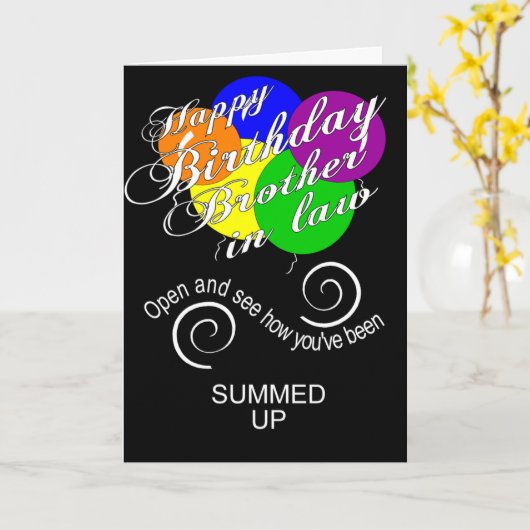 Samengevat broer in wet verjaardag kaart (Gele Bloem)