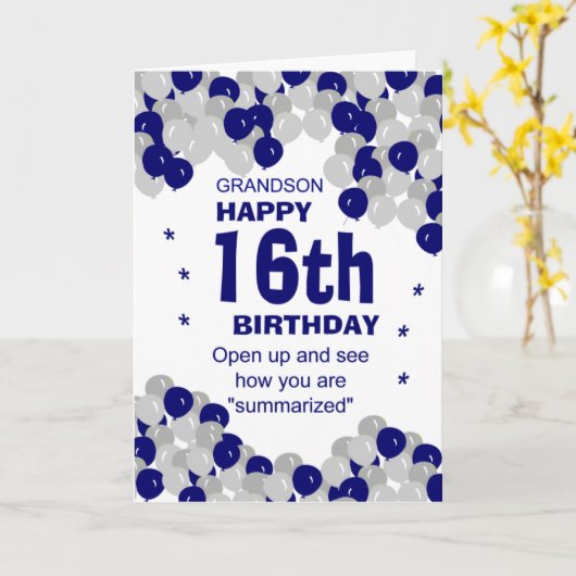 samengevat kleinzoon verjaardag kaart (Gele Bloem)