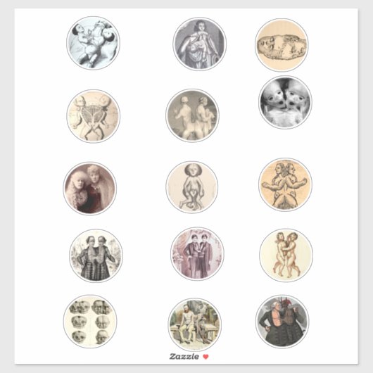 Samengevoegde Siamese Twins Sideshow Freaks Pics A Sticker (Vel)