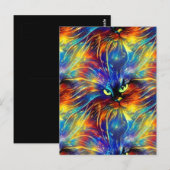 Samenhangende Abstracte, voortreffelijke kattenvle Briefkaart (Voorkant / Achterkant)