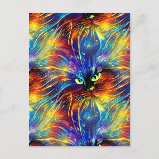 Samenhangende Abstracte, voortreffelijke kattenvle Briefkaart (Voorkant)