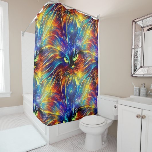 Samenhangende Abstracte, voortreffelijke kattenvle Douchegordijn (In situ)