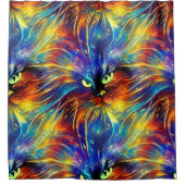 Samenhangende Abstracte, voortreffelijke kattenvle Douchegordijn (Voorkant)