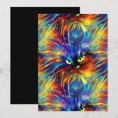 Samenhangende Abstracte, voortreffelijke kattenvle Feestdagenkaart (Voorkant / Achterkant)