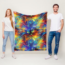 Samenhangende Abstracte, voortreffelijke kattenvle Fleece Deken