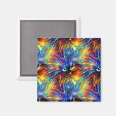 Samenhangende Abstracte, voortreffelijke kattenvle Magneet (Voorkant / Achterkant)