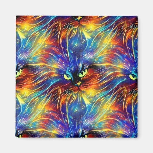 Samenhangende Abstracte, voortreffelijke kattenvle Magneet (Voorkant)