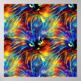 Samenhangende Abstracte, voortreffelijke kattenvle Poster