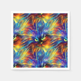 Samenhangende Abstracte, voortreffelijke kattenvle Servet