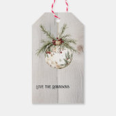 Samenhorigheid opnieuw voorgesteld rustieke venste cadeaulabel (Achterkant)