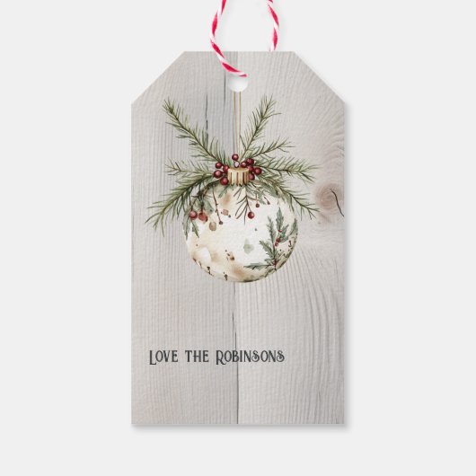 Samenhorigheid opnieuw voorgesteld rustieke venste cadeaulabel (Achterkant)