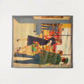 Samenkomen in de Cibulskis's tv kijken Wandkleed (Voorkant (horizontaal))