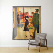 Samenkomen in de Cibulskis's tv kijken Wandkleed (In situ)