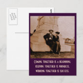 Samenkomen is een begin; samenblijven. briefkaart (Voorkant / Achterkant)