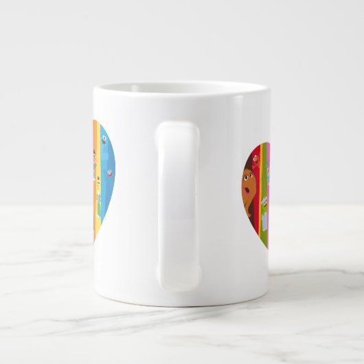 Samenkomend hart grote koffiekop (Achterkant)