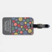 Samenkomend pogether Polka Dot Pattern Bagagelabel (Achterkant horizontaal)