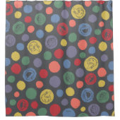 Samenkomend pogether Polka Dot Pattern Douchegordijn (Voorkant)