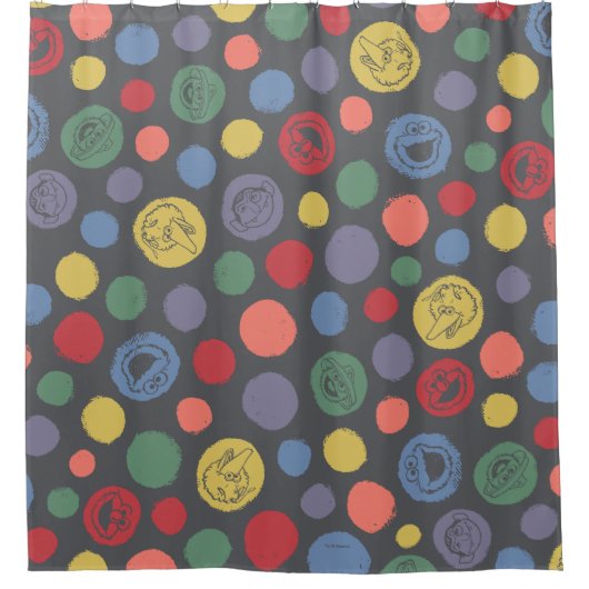 Samenkomend pogether Polka Dot Pattern Douchegordijn (Voorkant)