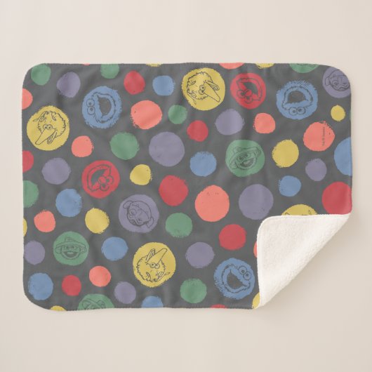 Samenkomend pogether Polka Dot Pattern Sherpa Deken (Voorkant (horizontaal))