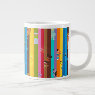 Samenkomend stripe-patroon grote koffiekop