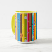 Samenkomend stripe-patroon mok (Voorkant links)