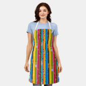 Samenkomend stripe-patroon schort (Gedragen)