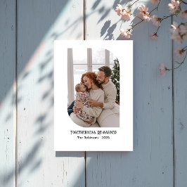 Samenkomst opnieuw voorgesteld Familie Foto Kerstm Feestdagenkaart