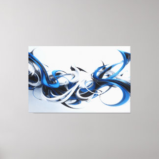 Samenkomst van Blauwe Beweging Canvas Afdruk