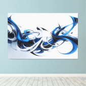Samenkomst van Blauwe Beweging Canvas Afdruk (Insitu (Houten vloer))