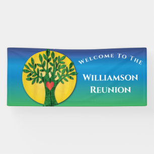 Samenkomst van de Familiestamboom Hart Liefde Spandoek