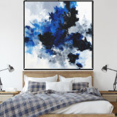 Samenkomst van Middennachtblauw Canvas Afdruk (Insitu (Slaapkamer))