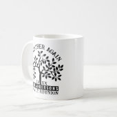 Samenkomstboom met naam en datum koffiemok (Voorkant links)