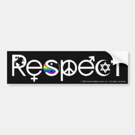 Samenleven met Respect Regenboog Gay Pride Yin Yan Bumpersticker