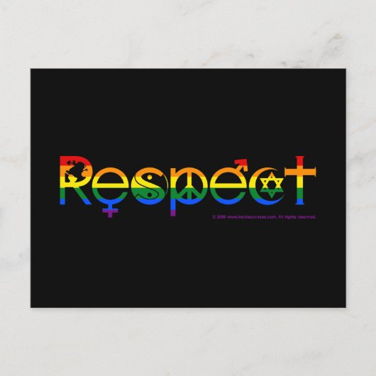 Samenleven met Respect Regenboog Pride Briefkaart (Voorkant)