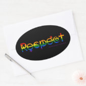 Samenleven met Respect Regenboog Pride Ovale Sticker (Envelop)