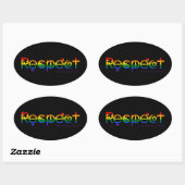 Samenleven met Respect Regenboog Pride Ovale Sticker (Vel)