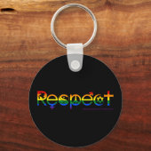 Samenleven met Respect Regenboog Pride Sleutelhanger (Voorkant)