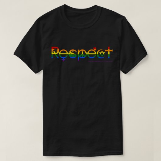 Samenleven met Respect Regenboog Pride T-shirt (Design voorkant)