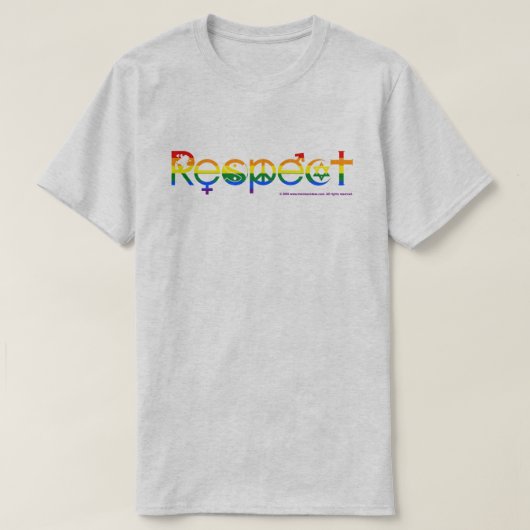 Samenleven met Respect Regenboog Pride T-shirt (Design voorkant)