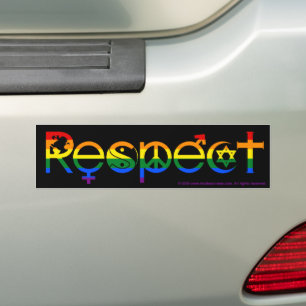 Samenleven met Respect Regenboogvlag HBT Pride Bumpersticker