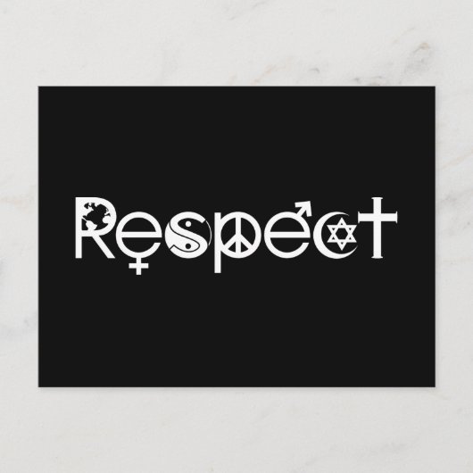 Samenleven met respect - Vrede Vriendelijkheid & T Briefkaart (Voorkant)