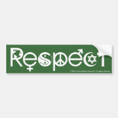 Samenleven met respect - Vrede Vriendelijkheid & T Bumpersticker (Voorkant)
