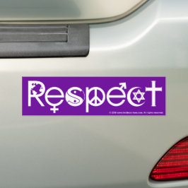Samenleven met respect - Vrede Vriendelijkheid & T Bumpersticker