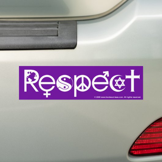 Samenleven met respect - Vrede Vriendelijkheid & T Bumpersticker (Op auto)
