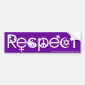 Samenleven met respect - Vrede Vriendelijkheid & T Bumpersticker (Voorkant)