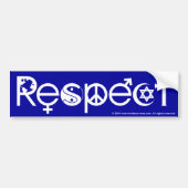 Samenleven met respect - Vrede Vriendelijkheid & T Bumpersticker (Voorkant)