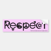 Samenleven met respect - Vrede Vriendelijkheid & T Bumpersticker (Voorkant)