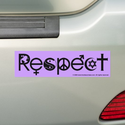 Samenleven met respect - Vrede Vriendelijkheid & T Bumpersticker (Op auto)