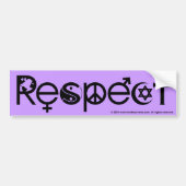 Samenleven met respect - Vrede Vriendelijkheid & T Bumpersticker (Voorkant)